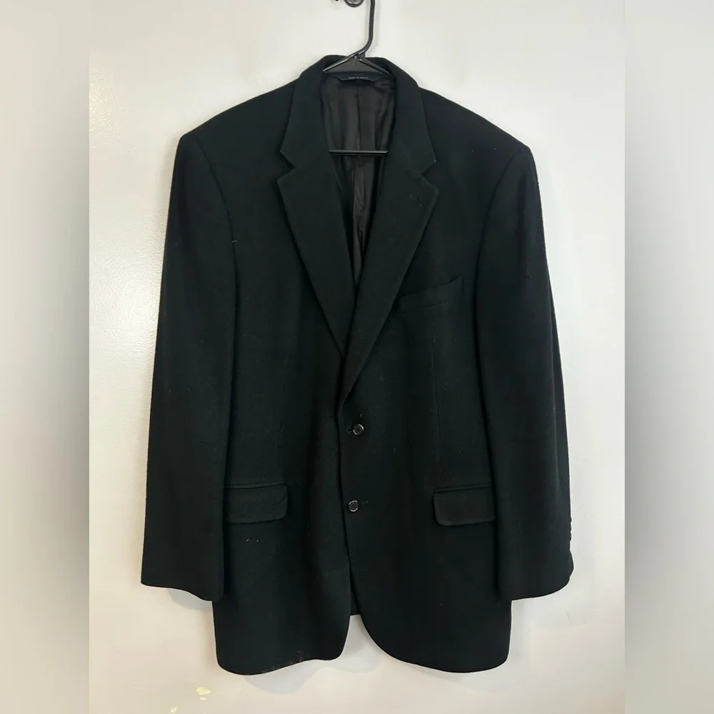 Brooks Brothers 100% Camel Hair Black Jacket Blazer Size 43L / 43 Long
